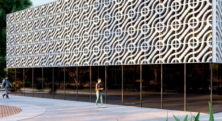 Rotating modular patterns on façades
