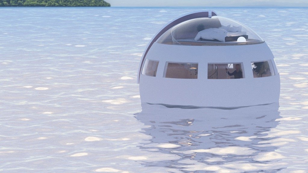 Reach an island of attractions in a floating capsule