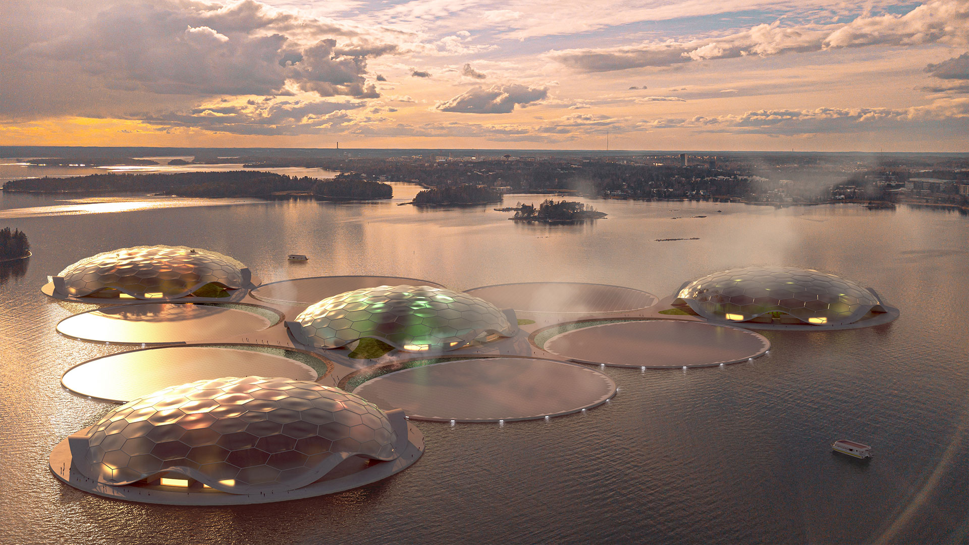 Floating heat-storage islands in Helsinki