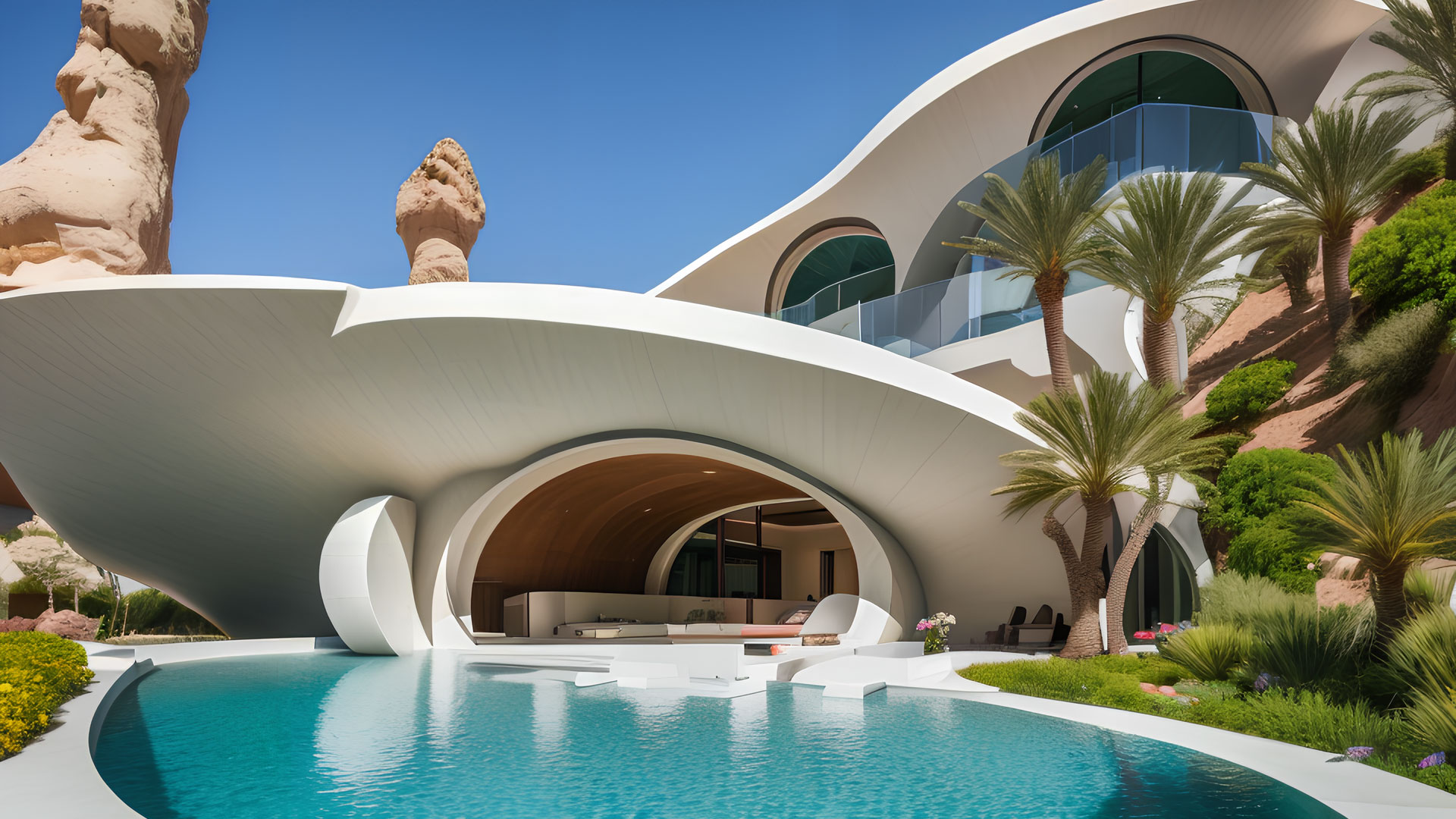 Design of a luxury villa in the desert