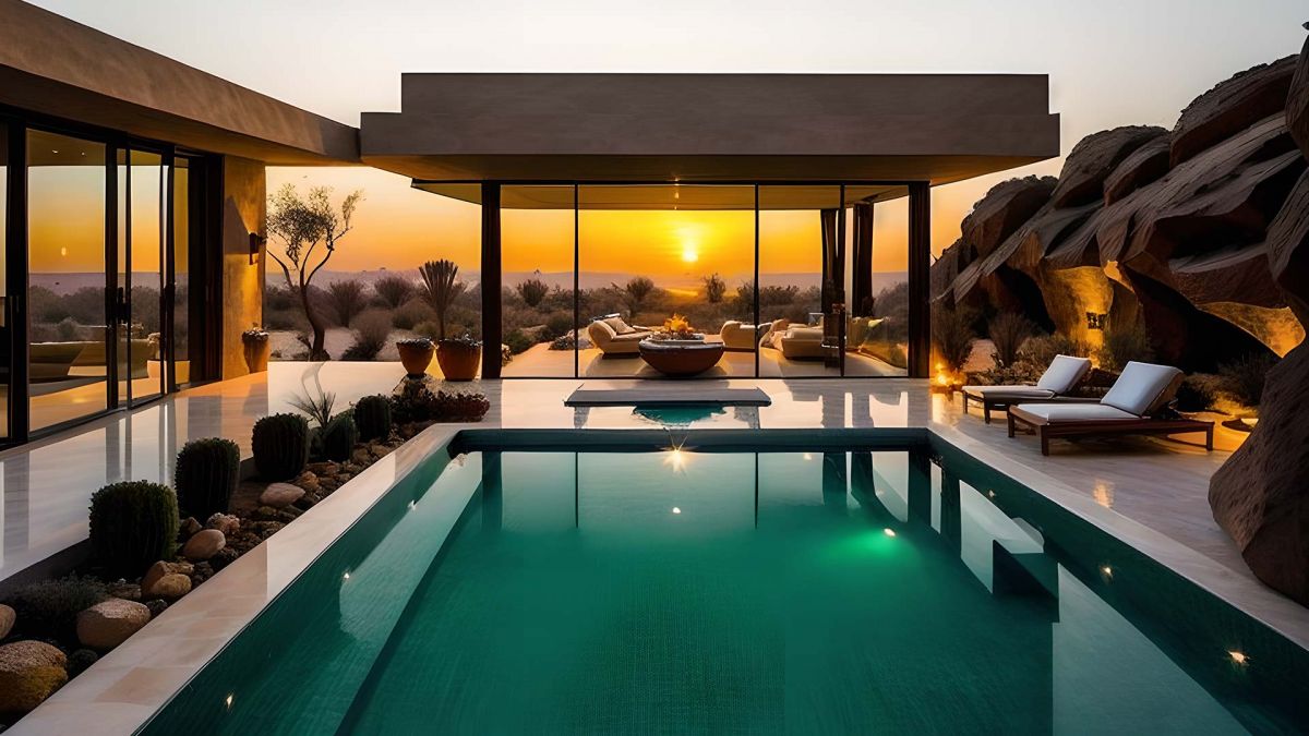 Luxury villa with pool in an arid environment – Amusement Logic