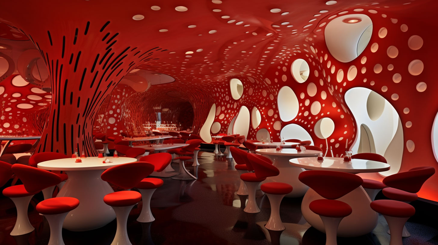 Passionate interior design of a restaurant