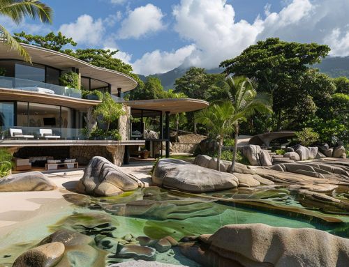 Architecture and environment, luxury villa and nature