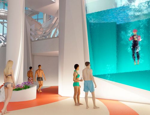 Translucent pools in water parks