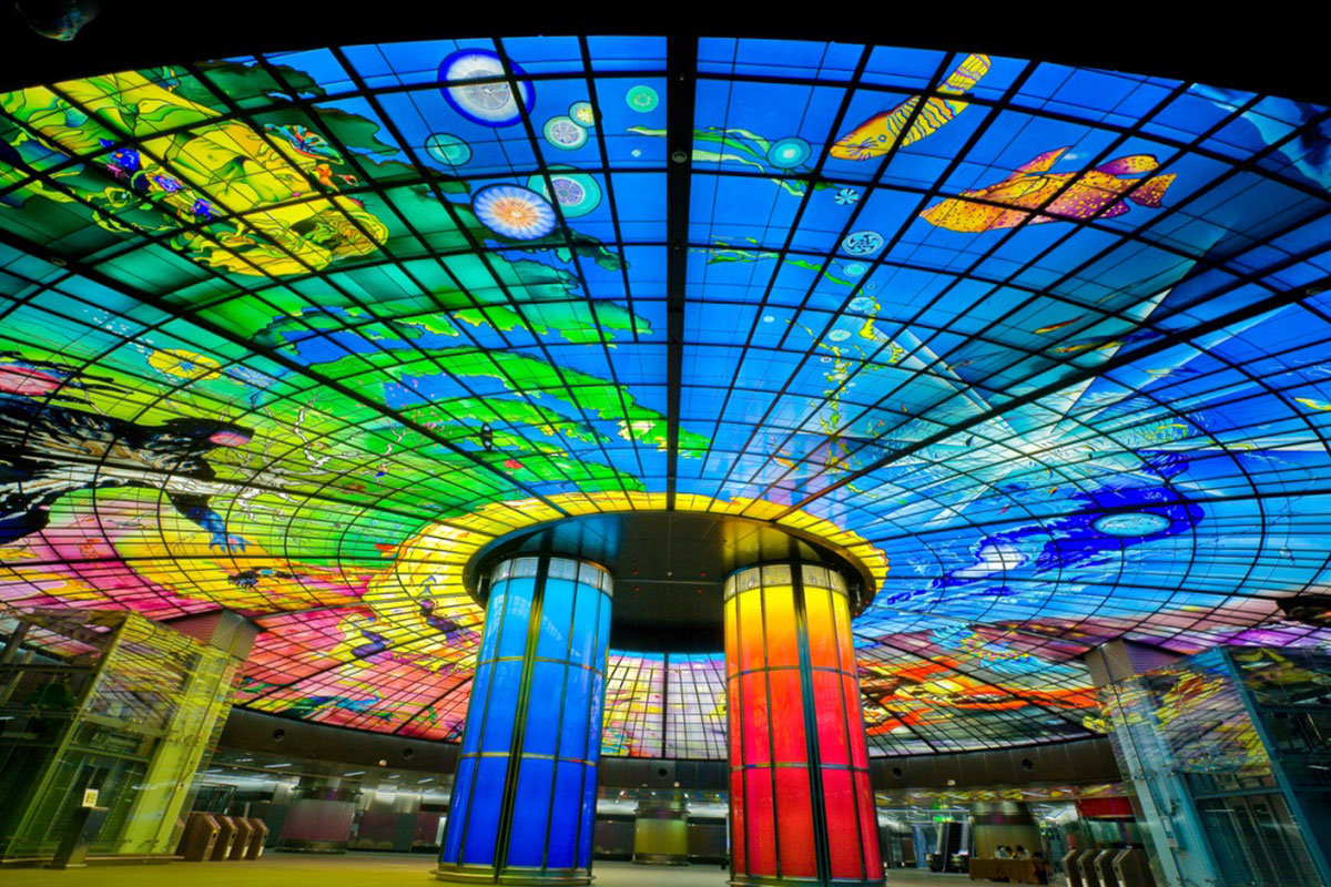 World’s largest illuminated glass dome, Kaohsiung, Taiwan