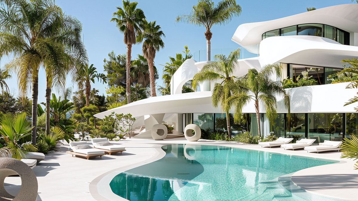 A villa with infinity pool