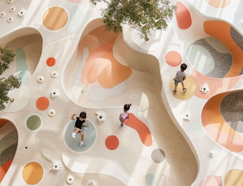 Curved flooring design for children’s playgrounds