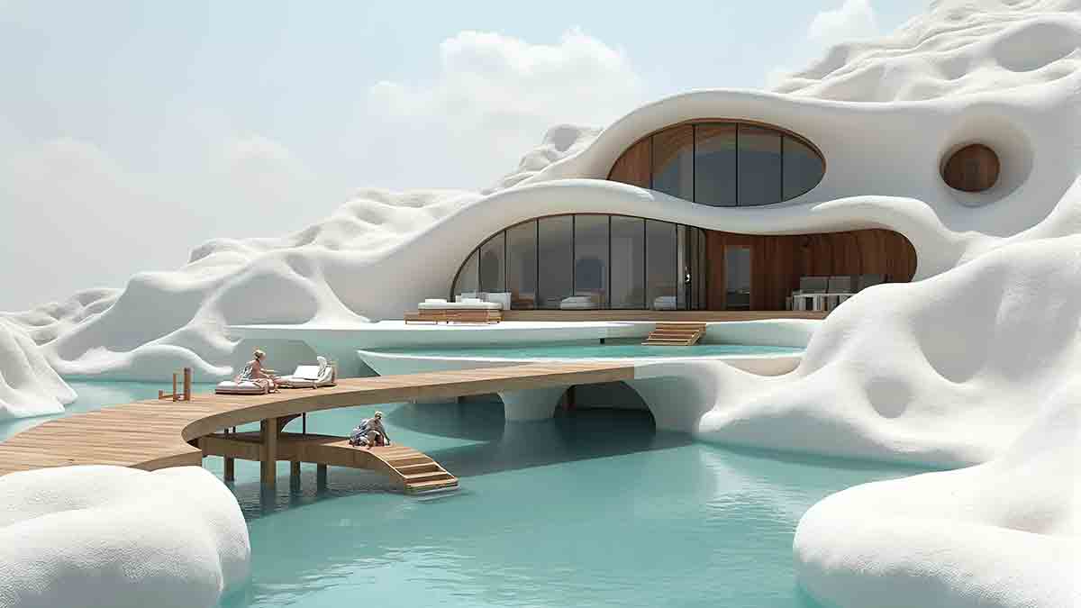 A building inspired by the salt pans of Pamukkale, Turkey