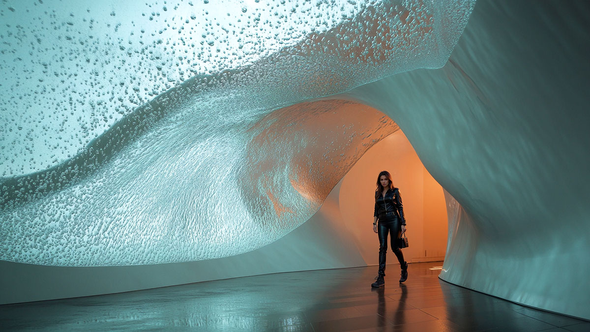 A sensorial interior design of liquid shapes