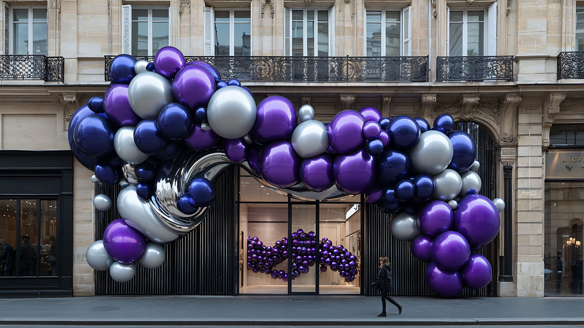 Temporary façade design in Paris shops