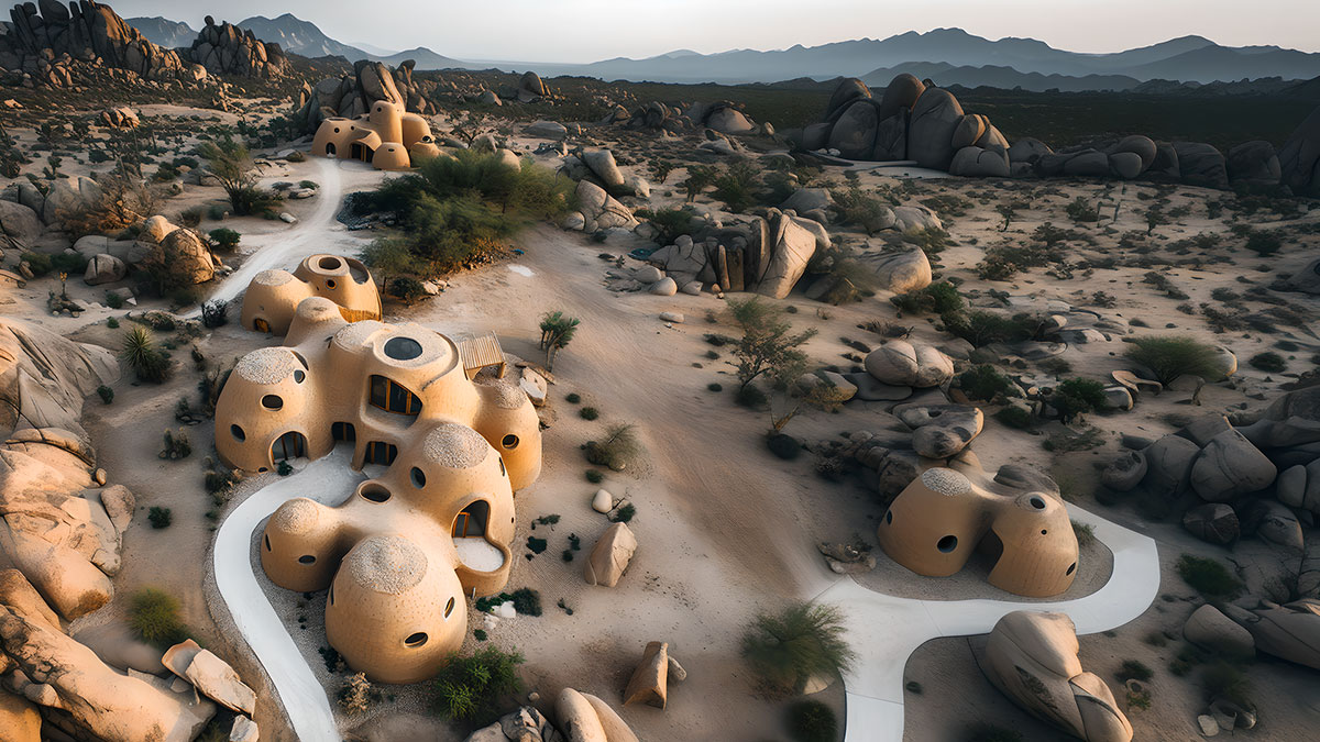 Earth, sand and rock, architecture in the desert