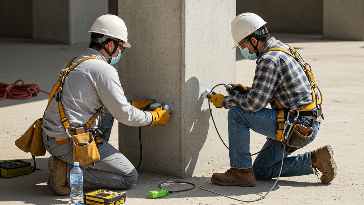 Non-destructive strength testing of concrete