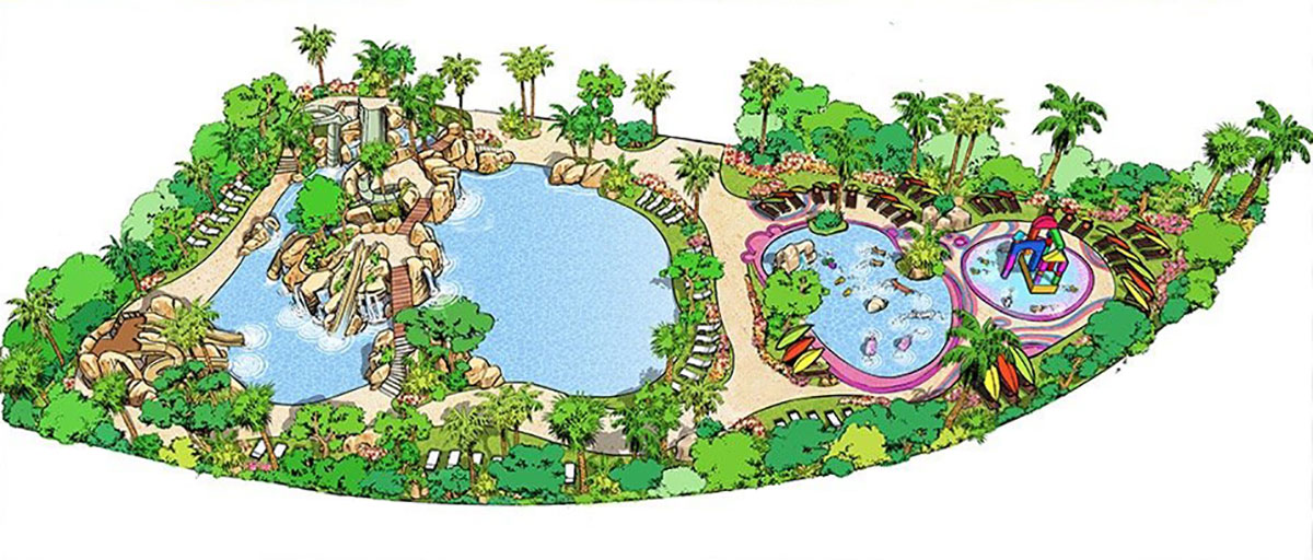 Leisure pool for Hotel Sol Barbados, in Magaluf, Majorca