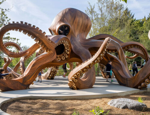 Playful architecture: a monumental wooden octopus