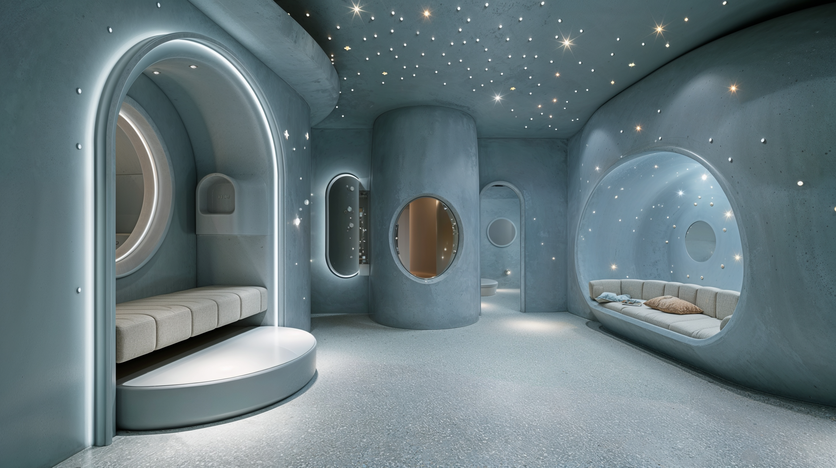 Celestial caprice, spa-bathing in an Arabian villa