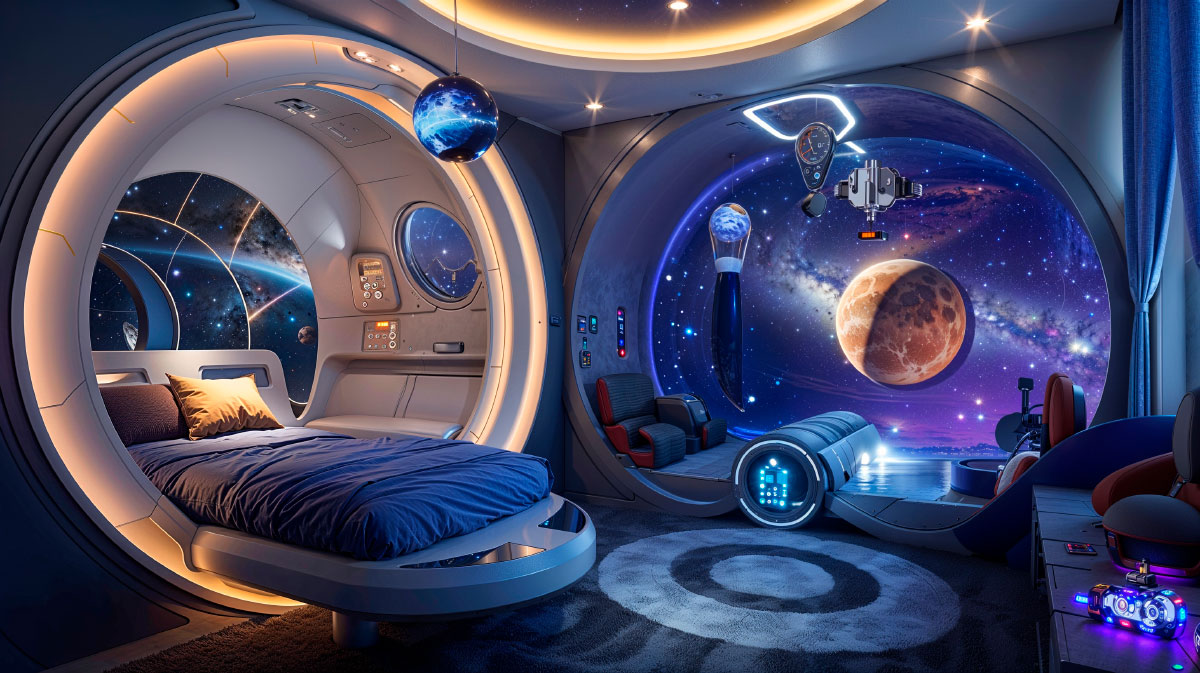 Galactic interior design for little astronauts