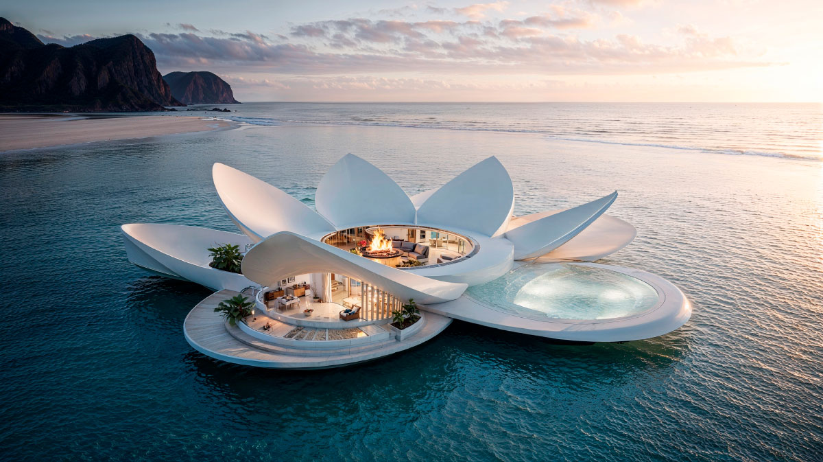 Lotus Resort, luxury accommodation overlooking the sea