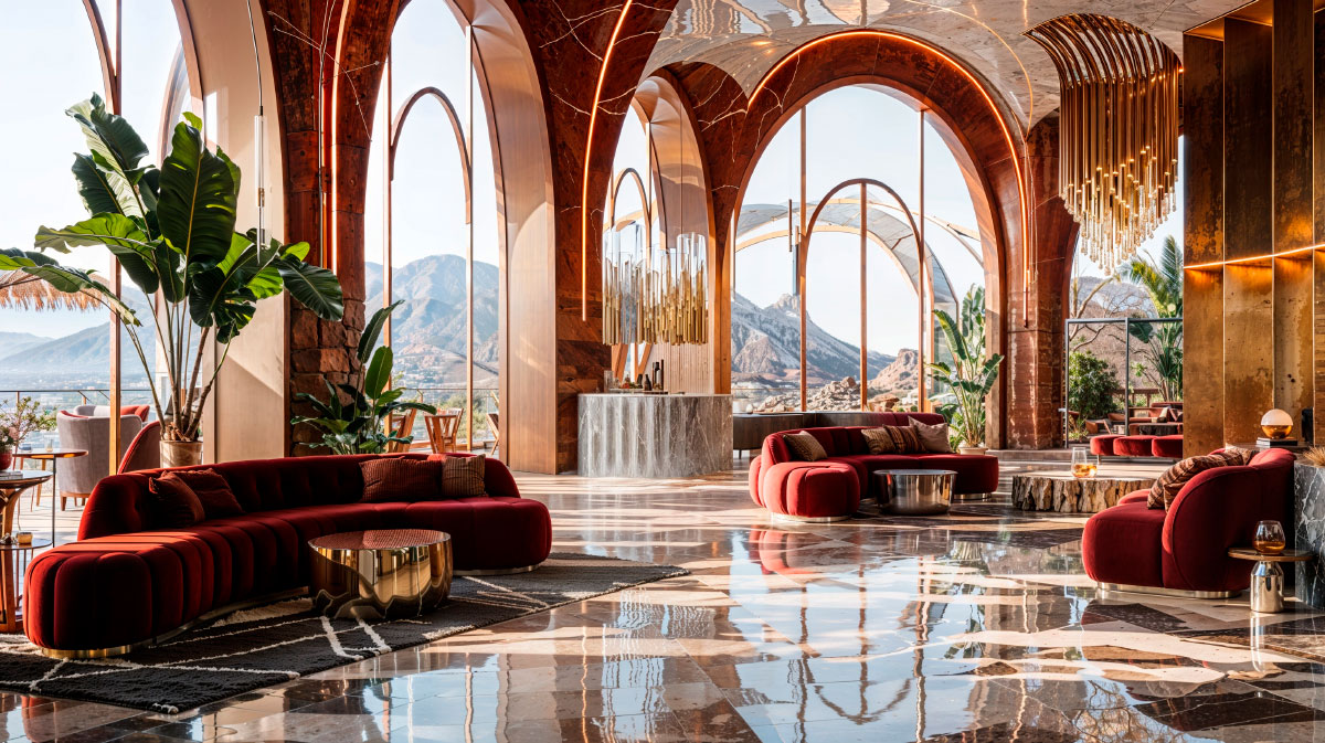 Marble lobby for a luxury hotel