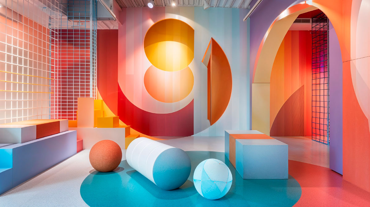 Playful geometry in interiors