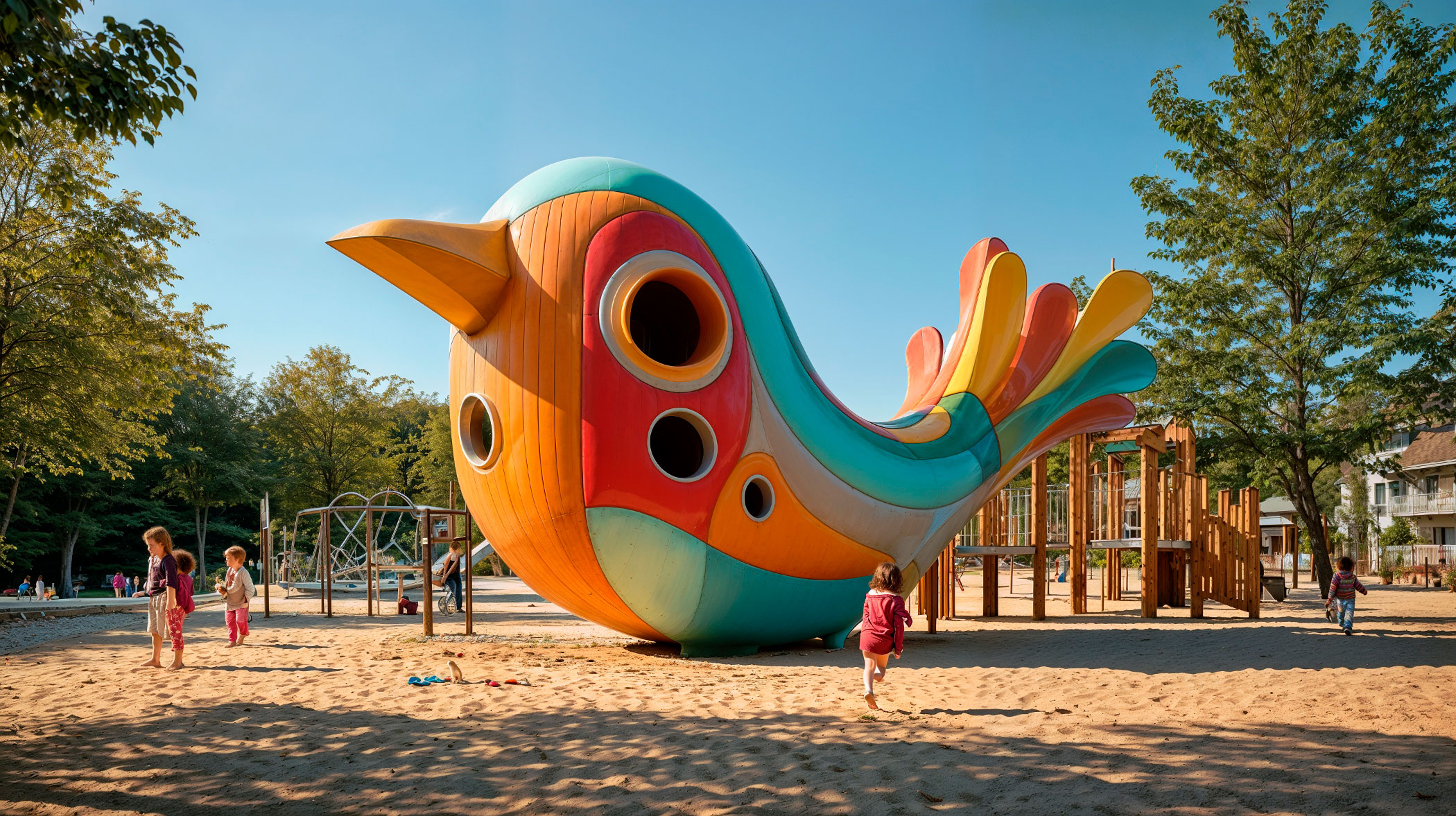 Vintage toy structures for children’s play