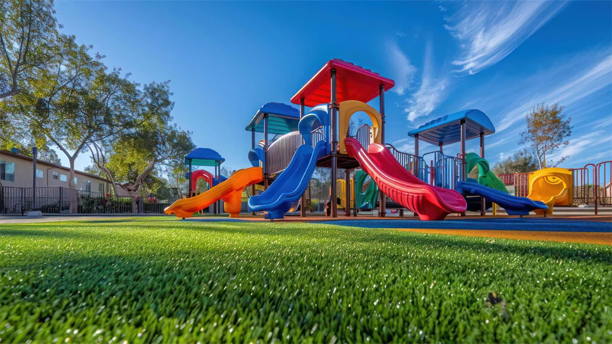 Artificial turf in children’s play areas
