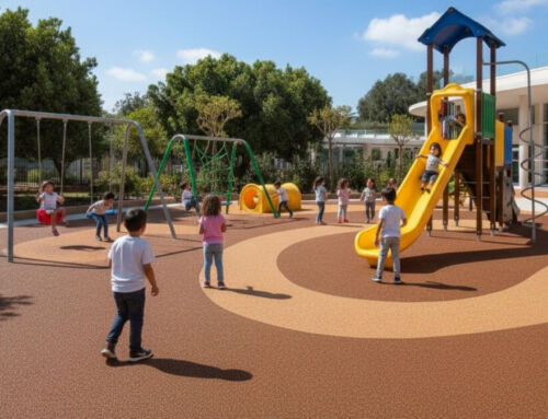 Cork shock-absorbing flooring in playgrounds