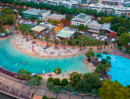 An artificial beach in Brisbane, Australia