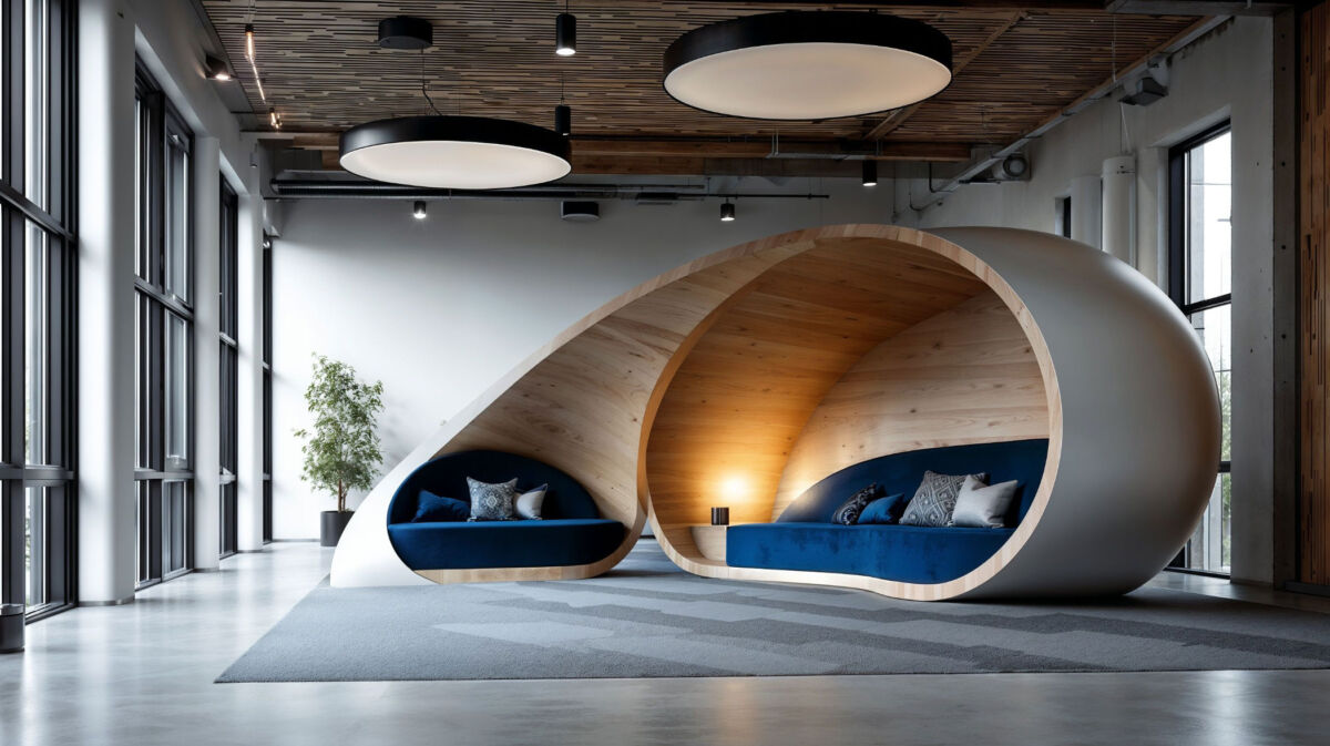 Prefabricated capsule for public and corporate interiors