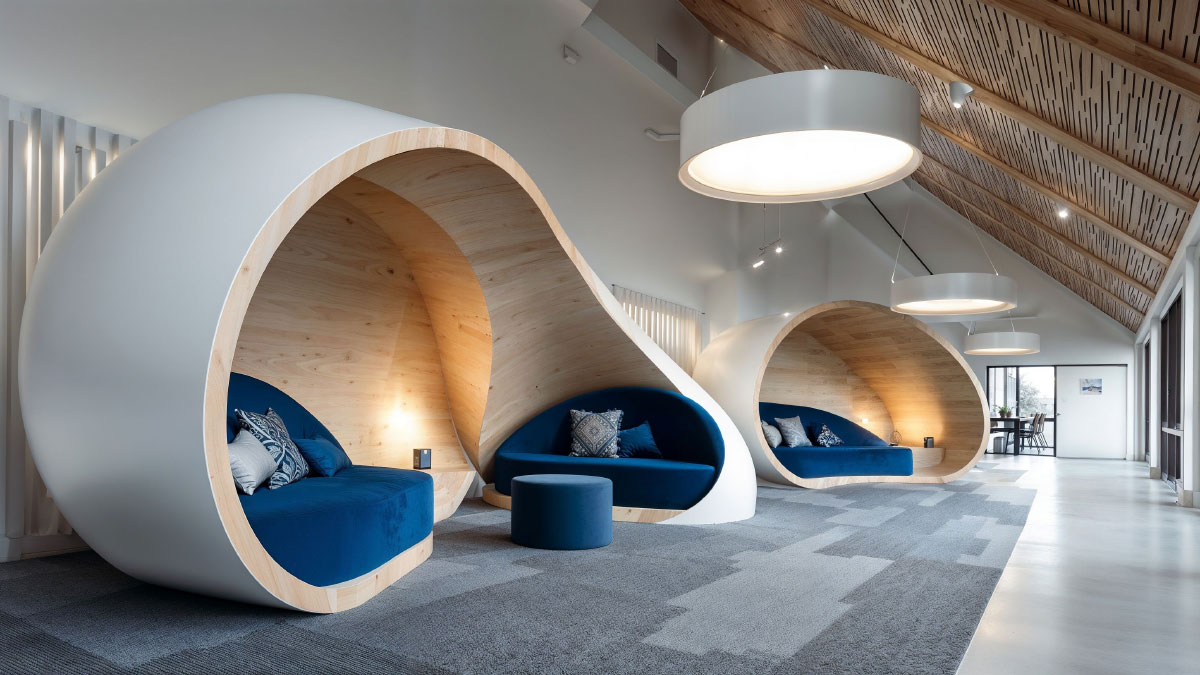 Prefabricated capsule for public and corporate interiors