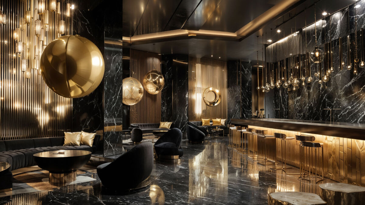 An interior design of dramatic contrasts