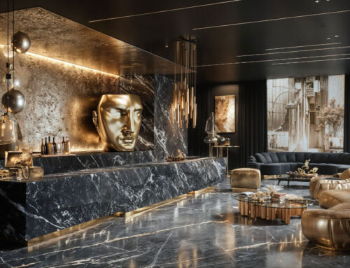 An interior design of dramatic contrasts