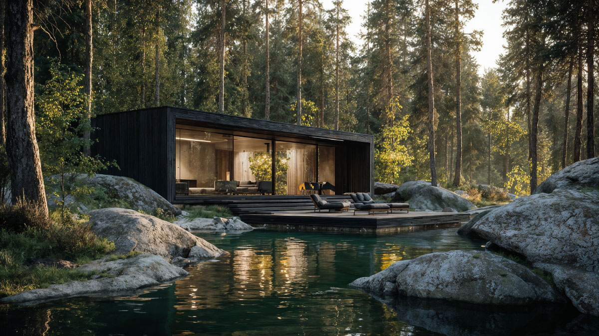 Prefabricated modular homes for discreet forest placement
