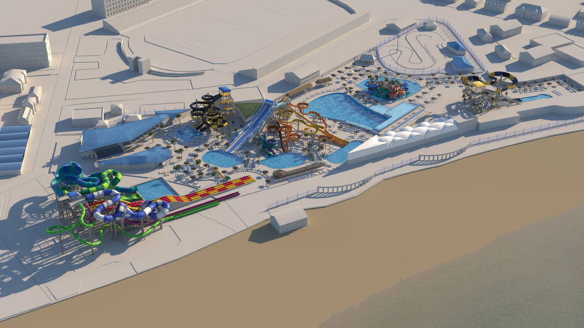 The design of water slides and the evolution of materials