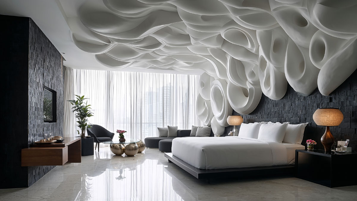 Sculptural geometries in interior design