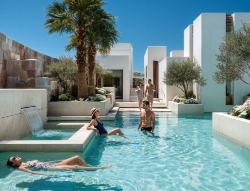 A villa with natural-style swimming pools