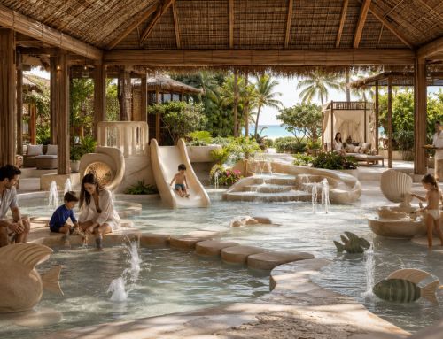 Children’s water park at a luxury resort hotel in the Maldives