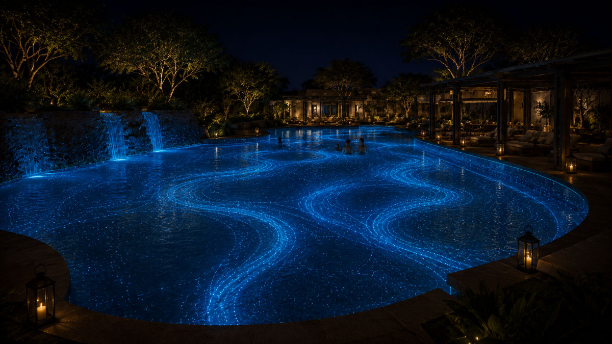 Glow-in-the-dark pools: a new night-time experience