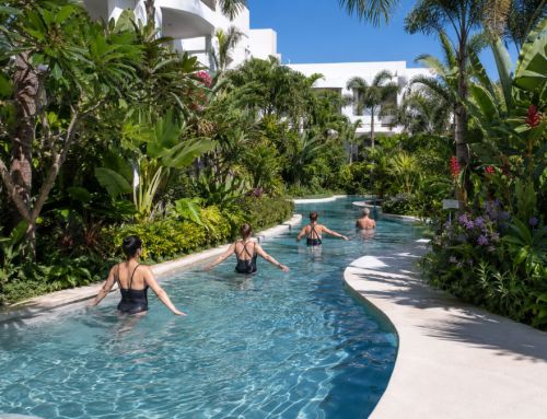 The pool becomes a landscape for self-care
