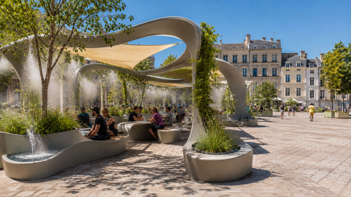 Modular street furniture to combat the heat
